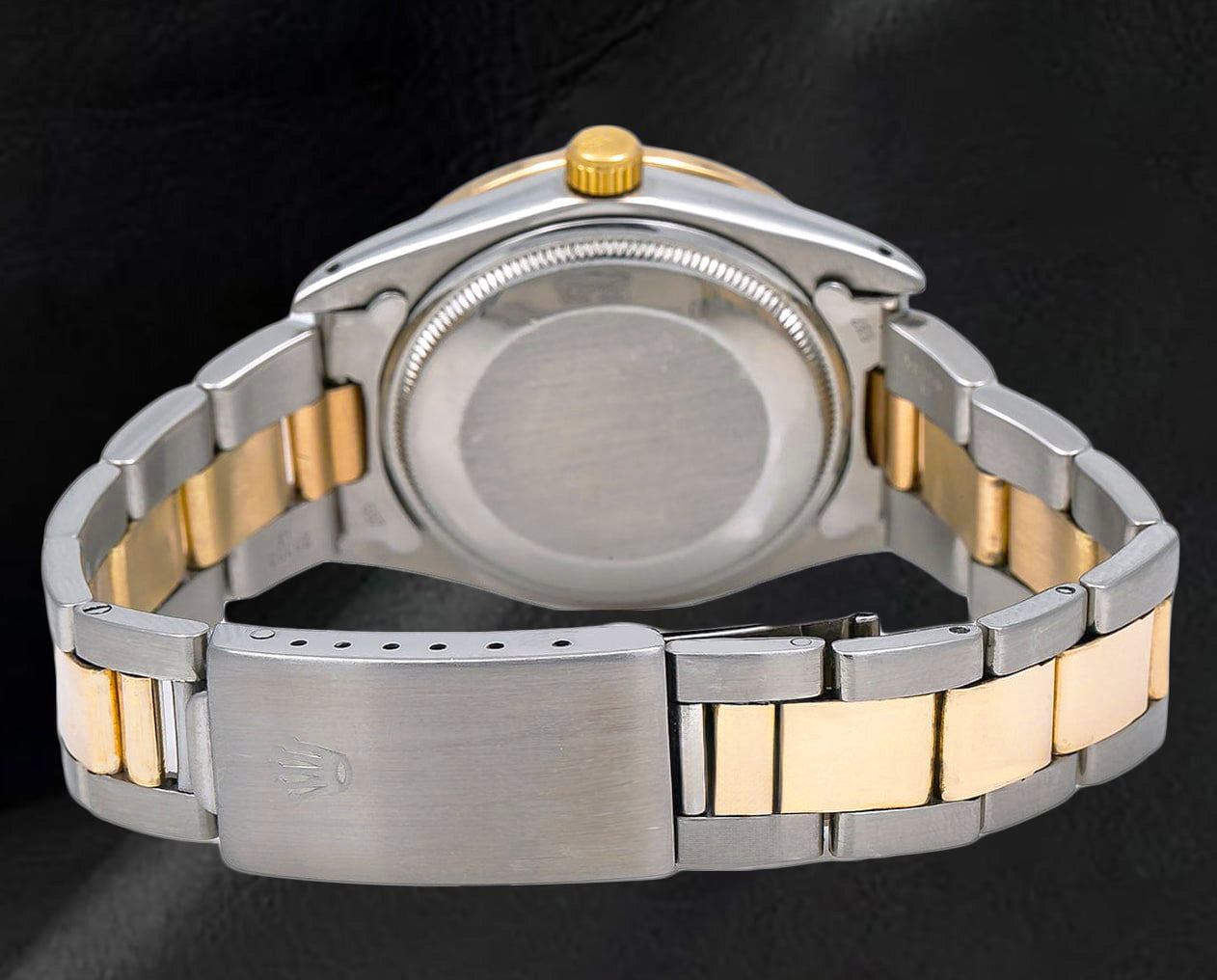 Pink Mother Of Pearl Diamond Dial 36 mm Rolex Datejust Two Tone Watch Oyster Bracelet