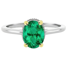 Custom Colombian Emerald Colored Stone Ring 3.50 ct – front view