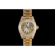 President Rolex Datejust Watch Yellow Gold Natural Earth Mined Diamond Bezel Dial