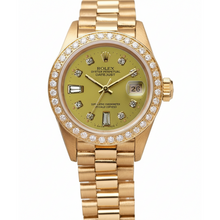 President Champagne Diamond Dial Bezel Rolex Watch Datejust Yg