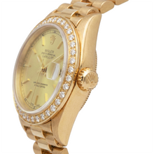 Presidential Style Rolex Dj Watch Champagne Stick Dial  Bezel