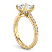 Princess And Round Cut 3 Carats Natural Earth Mined Diamonds Wedding Ring Yellow Gold 14K