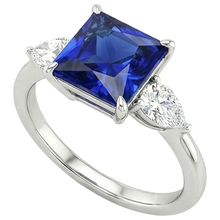 natural princess sapphire 4ct ring side angle