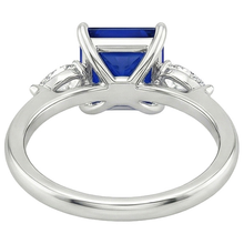 natural princess sapphire 4ct ring on white background