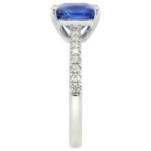 natural round sapphire 5.75ct ring profile view