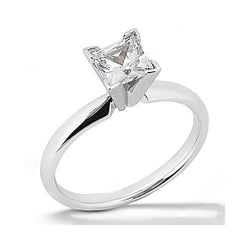 Princess Cut 0.75 Carat Real Diamond Engagement Ring White Gold 14K