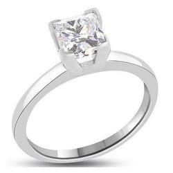 Princess Cut 0.75 Carats Natural Diamond Solitaire Ring White Gold 14K