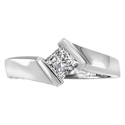 Princess Cut 1.50 Ct Solitaire Real Diamond Engagement Ring