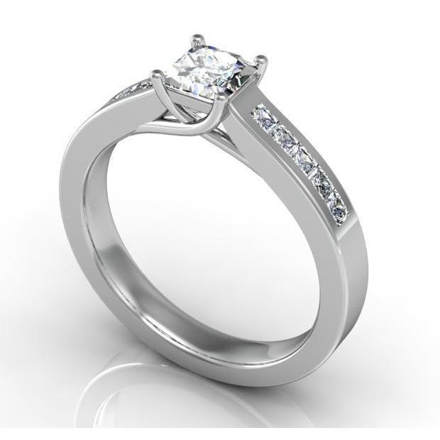 Princess Cut 1.75 Ct Natural Diamonds Engagement Ring White Gold 14K