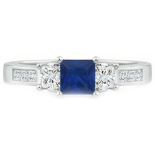 natural princess sapphire 2.85ct ring side angle