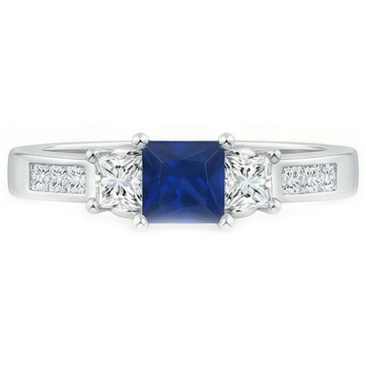 natural princess sapphire 2.85ct ring side angle