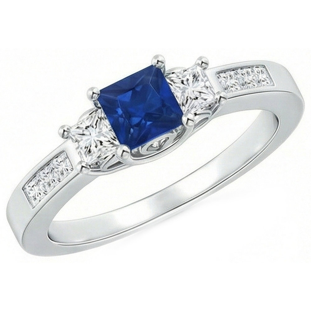 natural princess sapphire 2.85ct ring close up detail