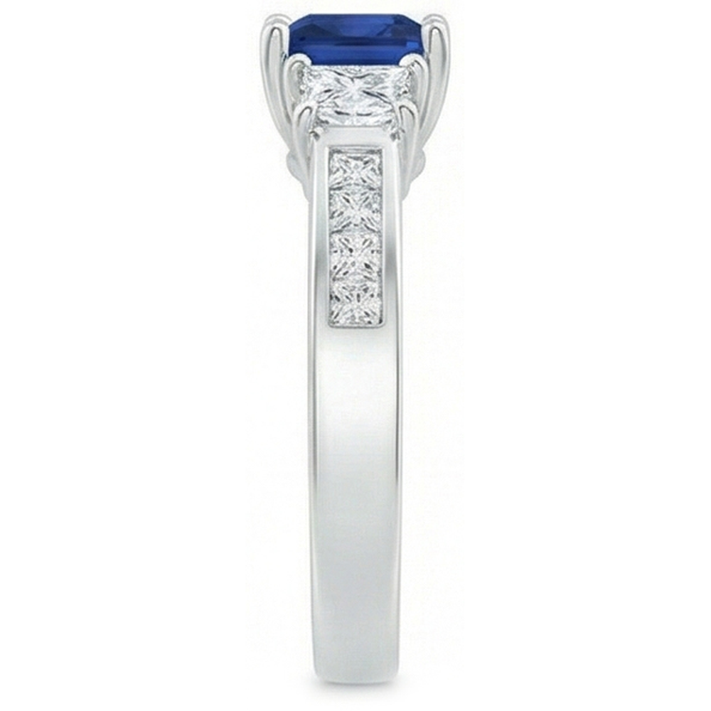 natural princess sapphire 2.85ct ring top view