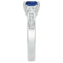 natural princess sapphire 2.85ct ring top view