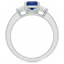 natural princess sapphire 2.85ct ring on white background