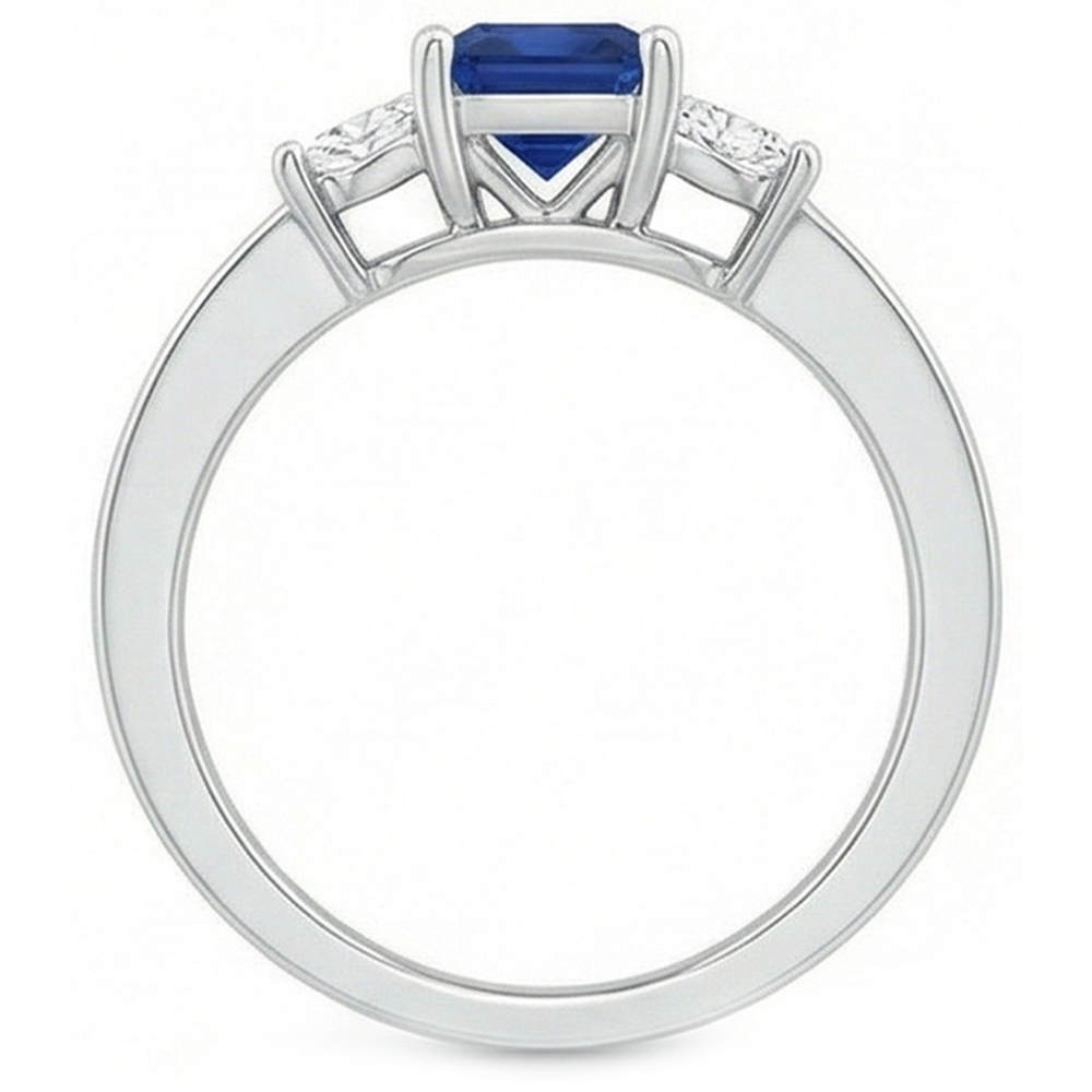 natural princess sapphire 2.85ct ring on white background