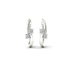 Princess Cut 2 Natural Diamond Hoop Earrings4