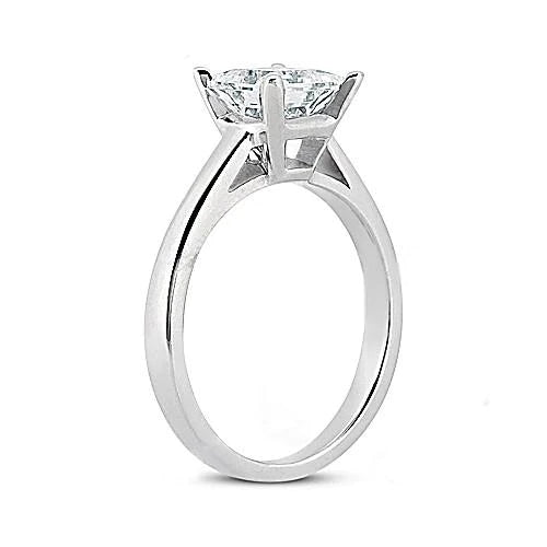 Princess Cut 2.01 Ct. Real Diamond Solitaire Ring White Gold
