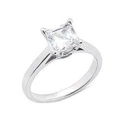 Princess Cut 2.01 Ct. Real Diamond Solitaire Ring White Gold