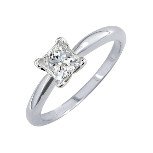 Princess Cut 2.25 Ct Solitaire Real Diamond Wedding Ring White Gold