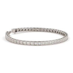 Princess Cut 5.75 Carats Bezel Set Real Diamonds Tennis Bracelet Wg