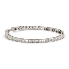 Princess Cut 6 Carats Bezel Set Genuine Diamonds Tennis Bracelet WG