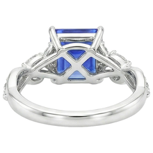 Princess Cut Blue Sapphire Natural Earth Mined Diamond Ring 6.75 Carats Fancy Jewellery