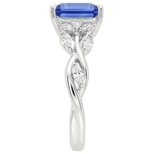 Princess Cut Blue Sapphire Natural Earth Mined Diamond Ring 6.75 Carats Fancy Jewellery