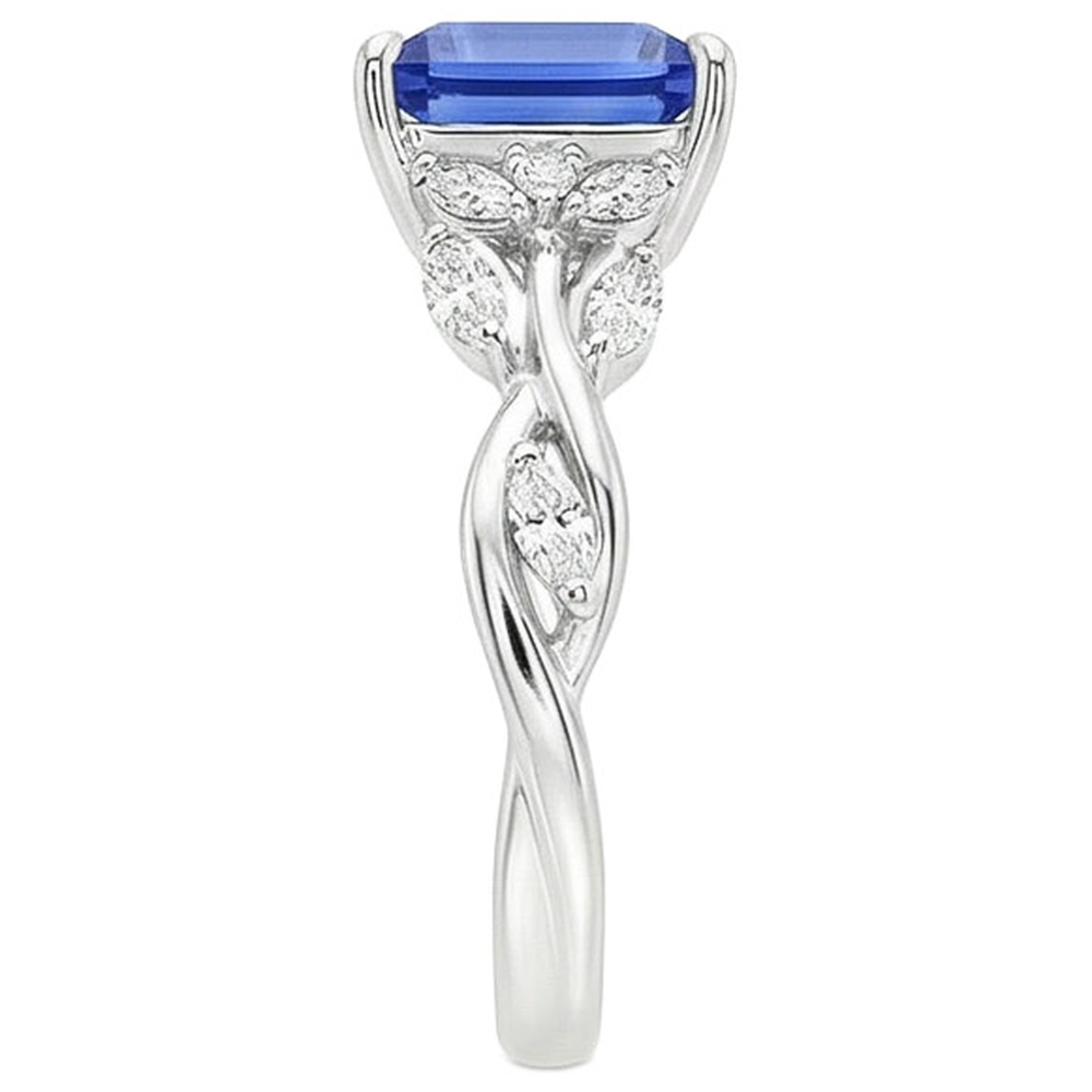 Princess Cut Blue Sapphire IGI CERTIFIED Diamond Ring 6.75 Carats Fancy Jewelry