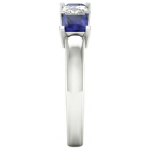 Princess Cut Ceylon Sapphire Natural Earth Mined DIAMOND ( NOT LAB GROWN )s 5 Stone Ring 1.75 Ct