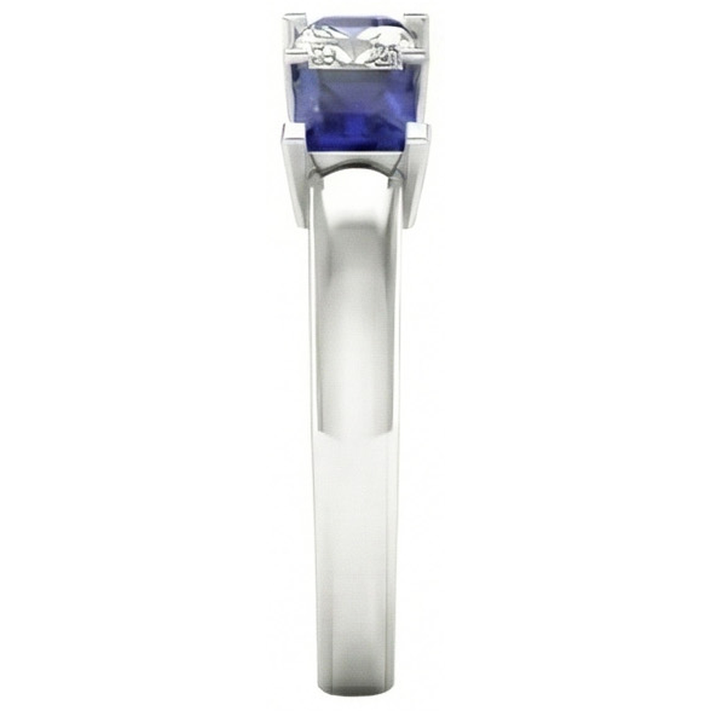 Princess Cut Ceylon Sapphire Natural Earth Mined DIAMOND ( NOT LAB GROWN )s 5 Stone Ring 1.75 Ct