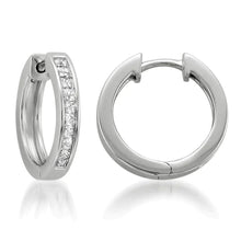 Princess Cut Channel Set Genuine Diamond Hoops