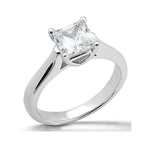 Princess Cut E Vvs1 1.51 Carats Natural Diamond Solitaire Ring