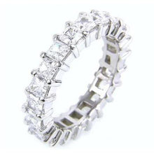 Princess Cut Genuine Diamond Eternity Band 5 Carats White Gold 14K