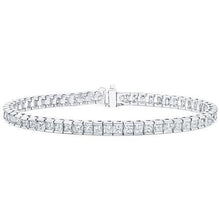 Princess Cut Genuine Diamond Lady Tennis Bracelet 8.25 Carat White Gold 14K