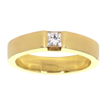 Princess Cut Genuine Natural Earth Mined Diamond Tension Set Men's Ring 0.75 Carats Yellow Gold