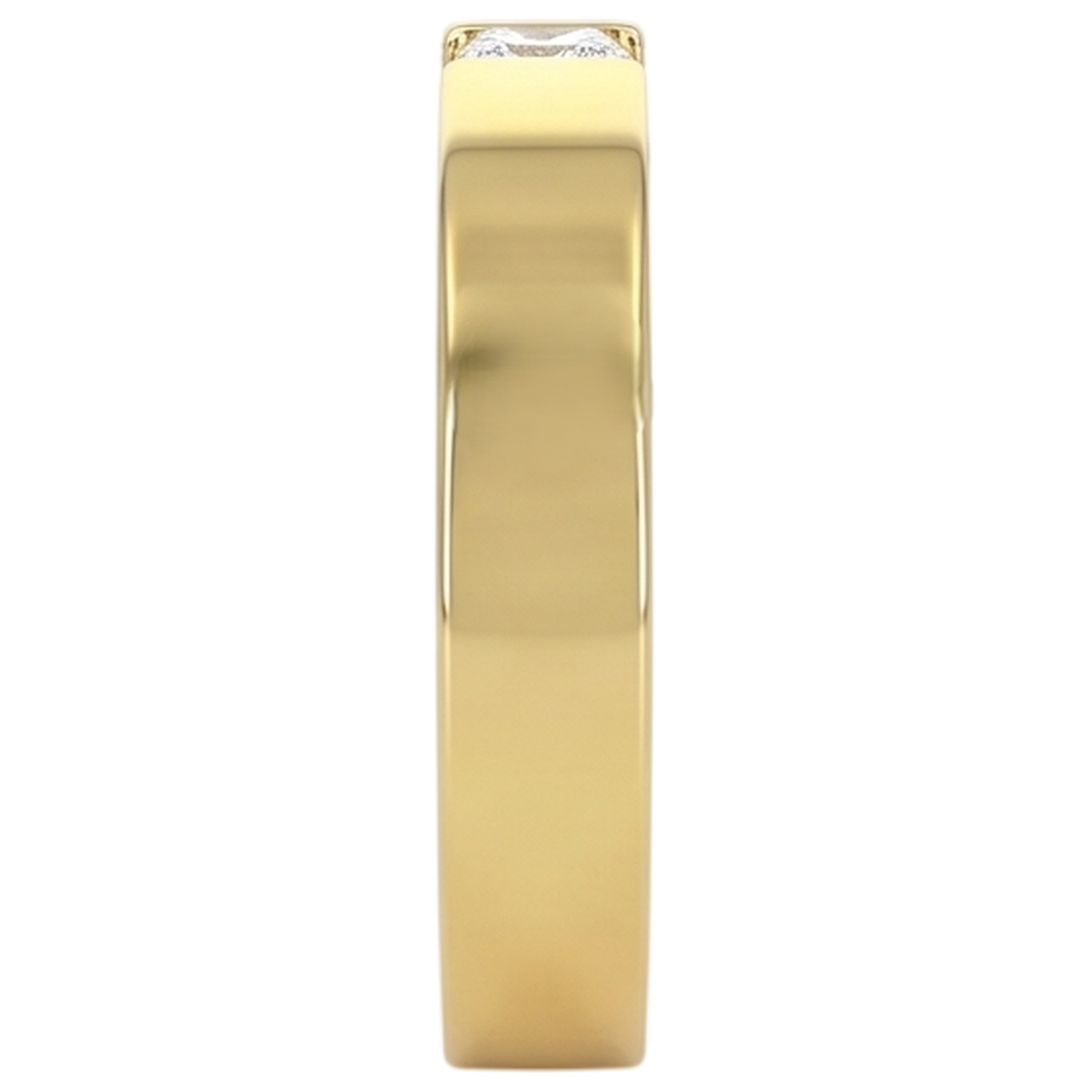 Princess Cut Genuine Natural Earth Mined Diamond Tension Set Men's Ring 0.75 Carats Yellow Gold