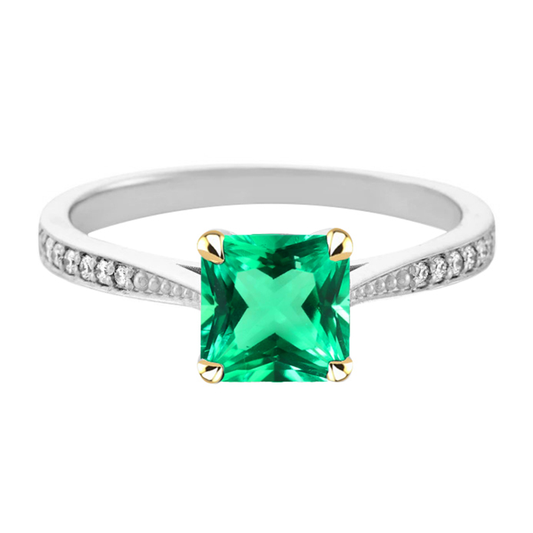 Real Colombian Emerald Precious Stone Ring – main view