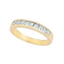 Princess Cut Natural Diamond Eternity Band 2.25 Carats 14K Yellow Gold