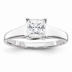 Princess Cut Natural Earth Mined Diamond Solitaire Ring 1.25 Carats 14K White Gold