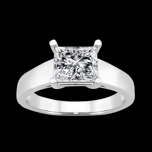 Princess Cut Real Diamond Engagement Ring Solitaire 2.50 Carats
