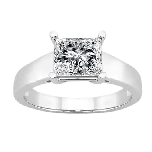 Princess Cut Real Diamond Engagement Ring Solitaire 2.50 Carats