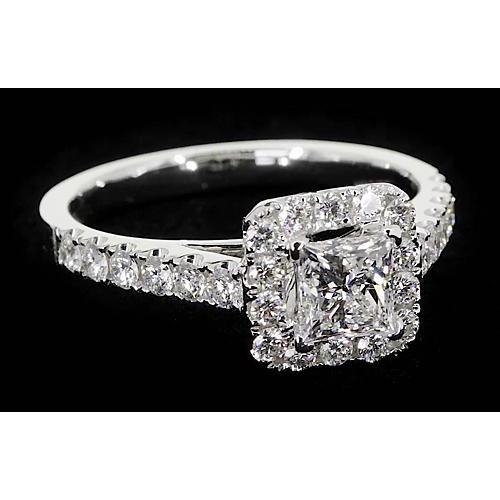 Princess Cut Diamond Halo Setting Engagement Ring 2 Carats