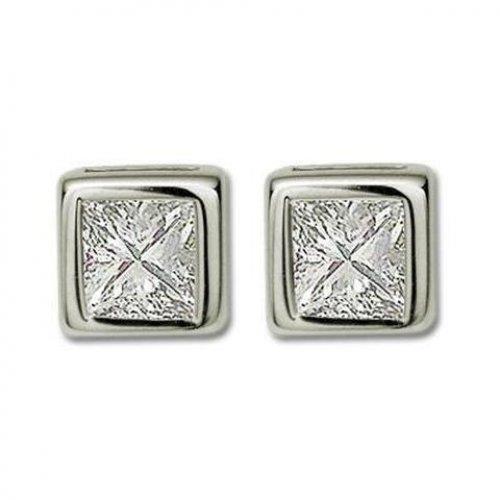Princess Cut Real Diamond Stud Earring 2 Ct. Fine Jewelry