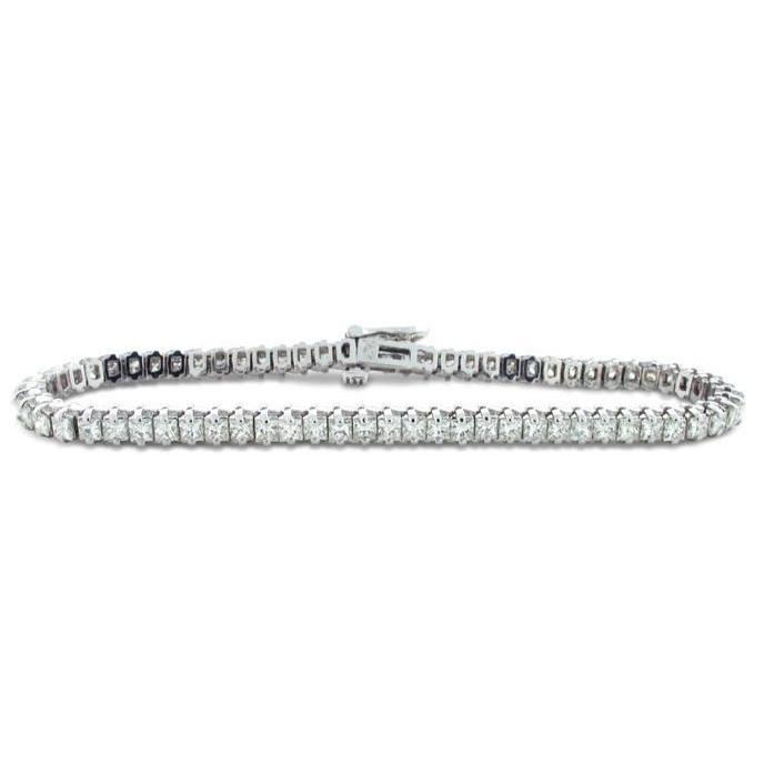 Princess Cut Real Diamond Tennis Bracelet White Gold 14K Prong Set 7 Ct