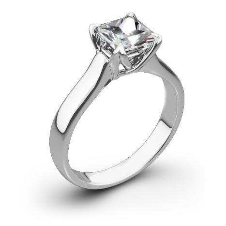 Princess Cut Solitaire 1.75 Carat Genuine Diamond Wedding Ring White Gold