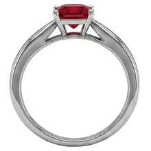 Princess Cut Solitaire Ruby 2 Carat Ring 14K White Gold