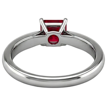 Princess Cut Solitaire Ruby 2 Carat Ring 14K White Gold