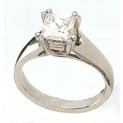 Princess Cut Solitaire Sparkling Natural Earth Mined Diamond Ring 1.52 Ct