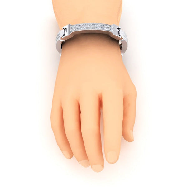 Princess Diamond Large Men's Gold Bracelet Heavy 6 mm Thick Genuine 16 Carats